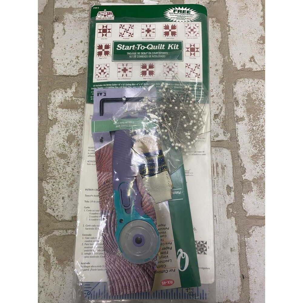 The Quiltery Start-To-Quilt Kit 27085 Q Rotary Cutter Starter Set Incomplete